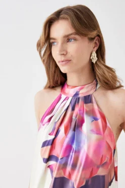 Coast Flowing Halter Maxi Dress -Coast Shop bcc05676 white xl 3