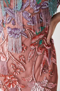 Coast Hand Embellished Floral Ombre Column Dress -Coast Shop bcc05677 multi xl 3