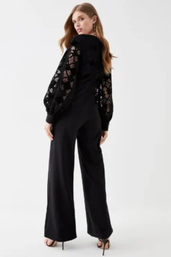 Coast Premium Crepe Lace Jumpsuit -Coast Shop bcc05699 black xl 3