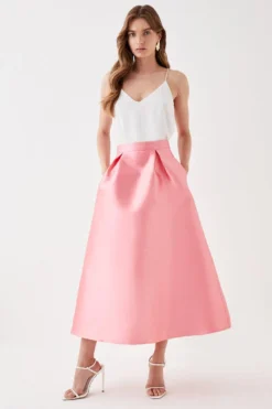 Coast Satin Midi Skirt