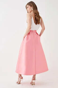 Coast Satin Midi Skirt -Coast Shop bcc05716 pink xl 2