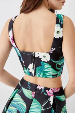 Coast Contrast Trim Printed Crop Top -Coast Shop bcc05718 multi xl 3