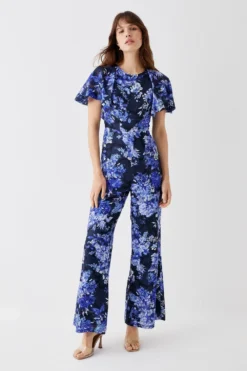 Coast Bow Back Ruffle Shoulder Jumpsuit