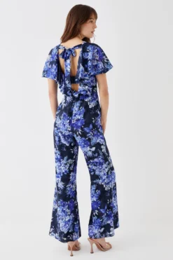 Coast Bow Back Ruffle Shoulder Jumpsuit -Coast Shop bcc05725 blue xl 3