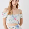 Coast The Collector Tuck Off Shoulder Print Top