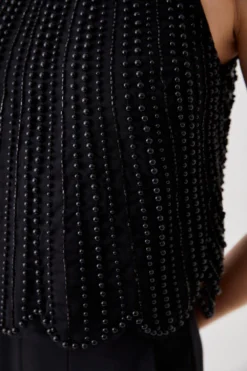 Coast Draped Beaded High Neck Top -Coast Shop bcc05768 black xl 3