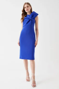Coast Bow Bodice Scuba Pencil Dress -Coast Shop bcc05775 cobalt xl 2