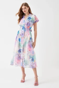 Coast Belted Organza Shirt Dress