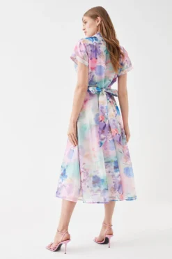 Coast Belted Organza Shirt Dress -Coast Shop bcc05784 multi xl 3