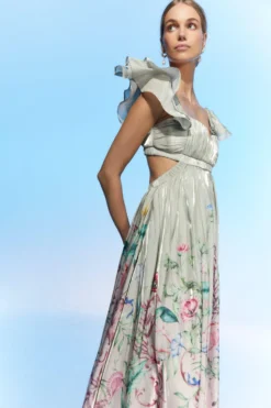 Coast The Collector Glossy Organza Cut Out Back Dress