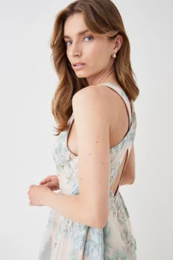 Coast Cross Back Jacquard Dress -Coast Shop bcc05826 cream xl 3