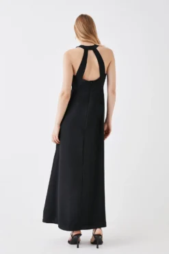Coast Petite Twist Halterneck Maxi Dress -Coast Shop bcc05854 black xl 3