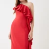 Coast Scuba Ruffle One Shoulder Pencil Dress