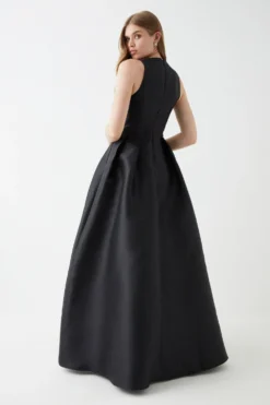 Coast Plunge Neck Bow Waist Maxi Dress With Pockets 6 Coast Plunge Neck Bow Waist Maxi Dress With Pockets -Coast Shop bcc05898 black xl 2