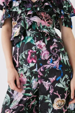 Coast The Collector Frill Top Wide Leg Jumpsuit -Coast Shop bcc05902 black xl 2