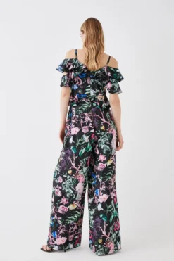 Coast The Collector Frill Top Wide Leg Jumpsuit -Coast Shop bcc05902 black xl 3