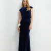 Coast Blouson Waist Velvet Bridesmaids Maxi Dress
