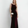 Coast Cowl Back Velvet Bridesmaids Maxi Dress