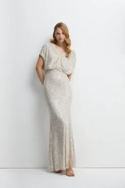 Coast Batwing Sequin Bridesmaids Maxi Dress