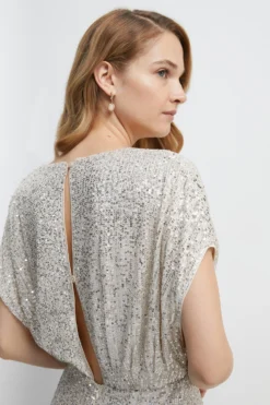 Coast Batwing Sequin Bridesmaids Maxi Dress -Coast Shop bcc05918 champagne xl 2 scaled