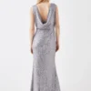 Coast Cowl Back Sequin Gown