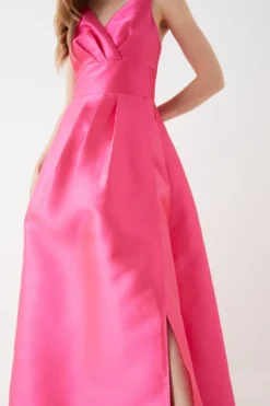 Coast Strappy Split Skirt Twill Gown -Coast Shop bcc05928 bright20pink xl 3