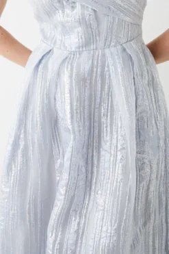Coast Organza Jacquard Bardot Midi Dress -Coast Shop bcc05941 silver xl 3