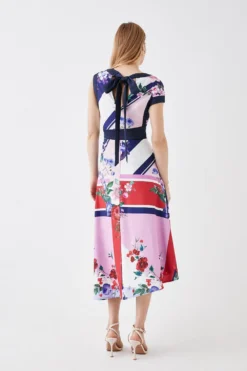 Coast Satin Scarf Print Wrap Midi Dress -Coast Shop bcc05948 multi xl 3