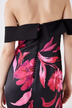 Coast Sketchy Floral Satin Ball Gown -Coast Shop bcc05996 multi xl 2