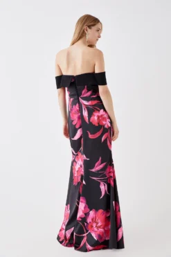 Coast Sketchy Floral Satin Ball Gown -Coast Shop bcc05996 multi xl 3