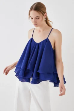 Coast Cobalt Ruffle Hem Cami Top