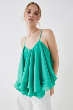 Coast Green Ruffle Hem Cami Top