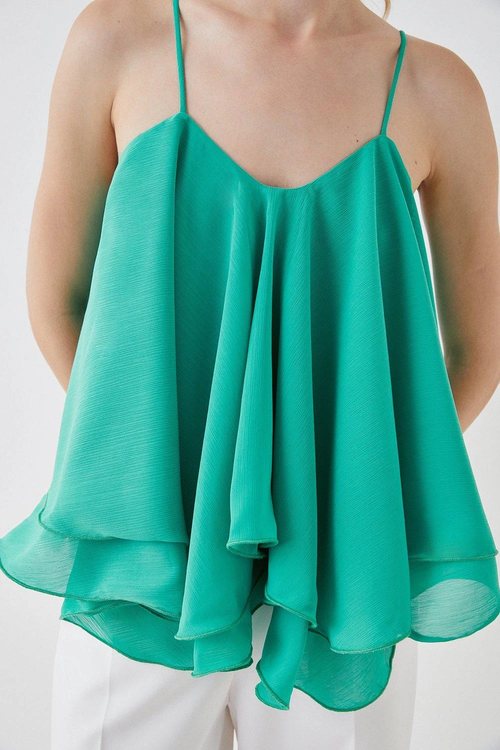 Coast Green Ruffle Hem Cami Top 2 Coast Green Ruffle Hem Cami Top - Image 2