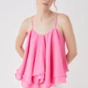 Coast Hot Pink Ruffle Hem Cami Top
