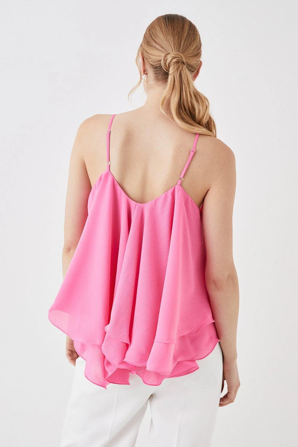 Coast Hot Pink Ruffle Hem Cami Top 3 Coast Hot Pink Ruffle Hem Cami Top - Image 3