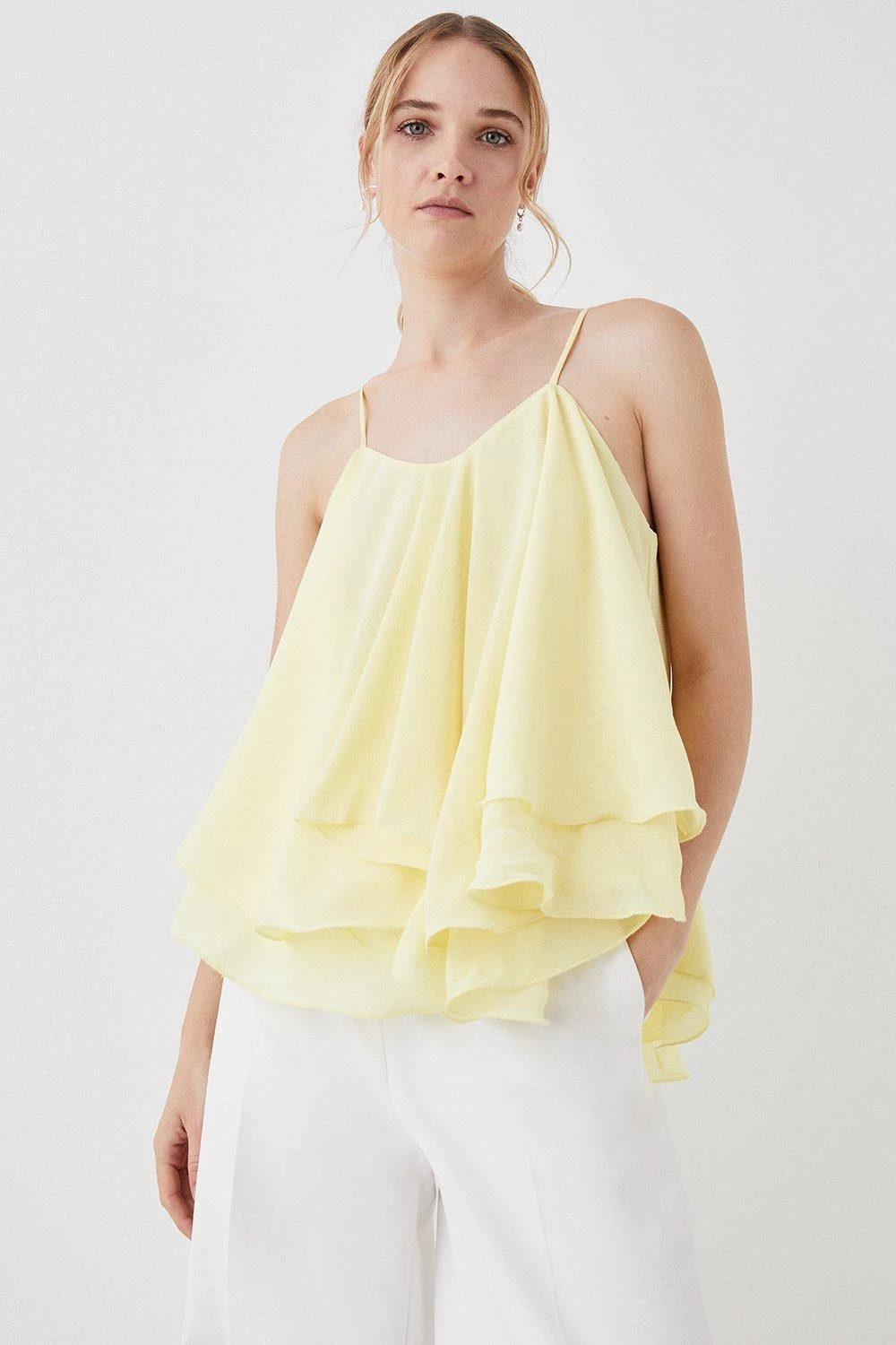 Coast Yellow Ruffle Hem Cami Top 1 Coast Yellow Ruffle Hem Cami Top